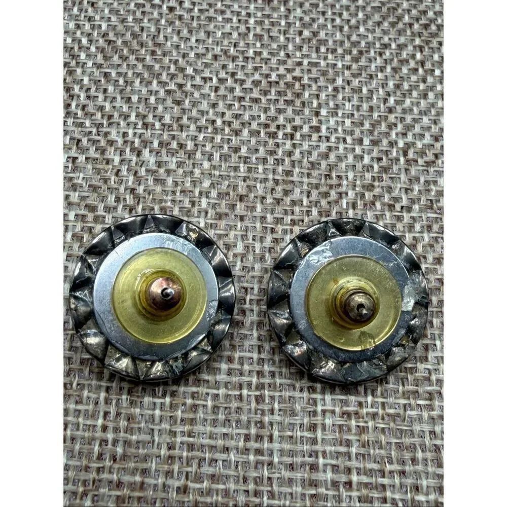Large Crystal Statement Stud Earrings Round Rhinestone Posts - Picture 4 of 7